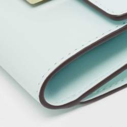 Pre Owned Kate Spade Light Blue Leather Reegan Trifold Wallet