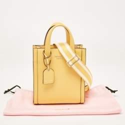 Pre Owned Kate Spade Yellow Leather Manhattan Tote