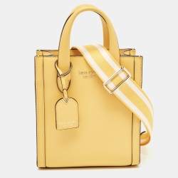 Pre Owned Kate Spade Yellow Leather Manhattan Tote