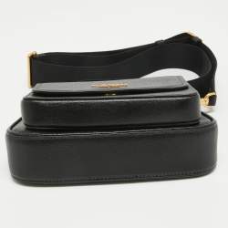 Pre Owned Kate Spade Black Leather Morgan Double Up Crossbody Bag