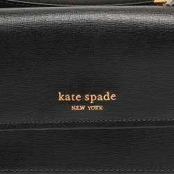 Pre Owned Kate Spade Black Leather Morgan Double Up Crossbody Bag
