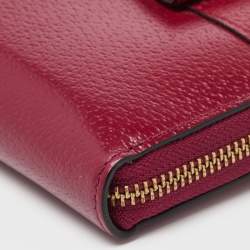 Kate Spade Burgundy Leather Bow Zip Around Wallet