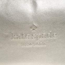 Pre Owned Kate Spade Metallic Gold Leather Laptop Case