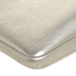 Pre Owned Kate Spade Metallic Gold Leather Laptop Case