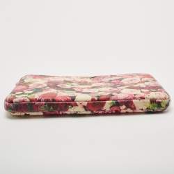 Pre Owned Kate Spade Pink Floral Print Leather Laptop Sleeve 