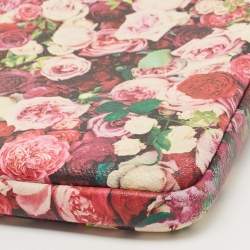 Pre Owned Kate Spade Pink Floral Print Leather Laptop Sleeve 