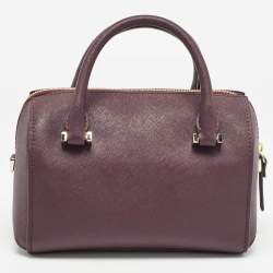 Pre Owned Kate Spade Burgundy Leather Cameron Street Lane Satchel 