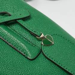 Pre Owned Kate Spade Green Leather Margaux Mini Satchel 