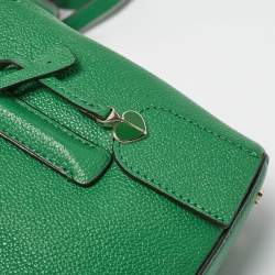 Pre Owned Kate Spade Green Leather Margaux Mini Satchel 