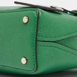 Pre Owned Kate Spade Green Leather Margaux Mini Satchel 