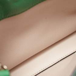 Pre Owned Kate Spade Green Leather Margaux Mini Satchel 