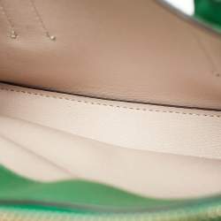 Pre Owned Kate Spade Green Leather Margaux Mini Satchel 