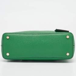 Pre Owned Kate Spade Green Leather Margaux Mini Satchel 