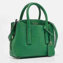 Pre Owned Kate Spade Green Leather Margaux Mini Satchel 