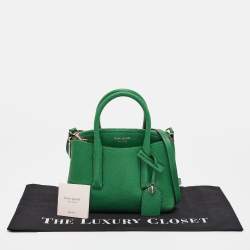 Pre Owned Kate Spade Green Leather Margaux Mini Satchel 