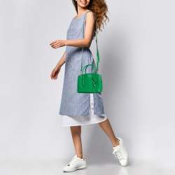 Pre Owned Kate Spade Green Leather Margaux Mini Satchel 