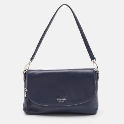Kate Spade Navy Blue Leather Polly Shoulder Bag