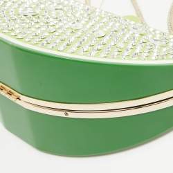 Kate Spade Green Acrylic Slice of Lime Crystals Chain Clutch