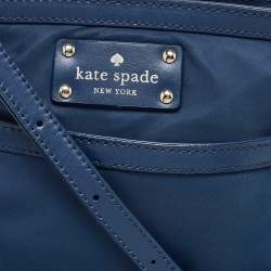 Pre Owned Kate Spade Blue Nylon and Leather Crossbody Bag