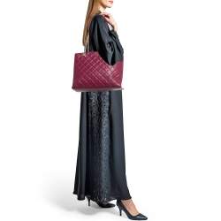 Pre Owned Kate Spade Burgundy Quilted Leather New York Natalia Tote