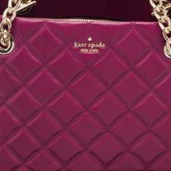 Pre Owned Kate Spade Burgundy Quilted Leather New York Natalia Tote