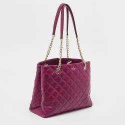 Pre Owned Kate Spade Burgundy Quilted Leather New York Natalia Tote