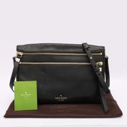 Kate Spade Black Leather Social Butterfly Skyler Crossbody Bag