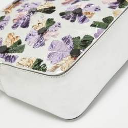 Kate Spade Silver Leather Mini Amelia Floral Convertible Backpack