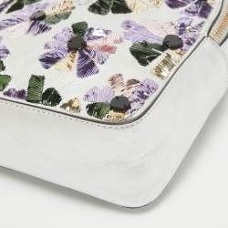 Kate Spade Silver Leather Mini Amelia Floral Convertible Backpack