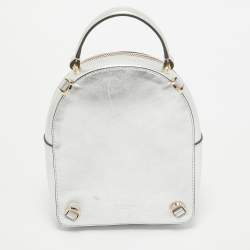 Kate Spade Silver Leather Mini Amelia Floral Convertible Backpack