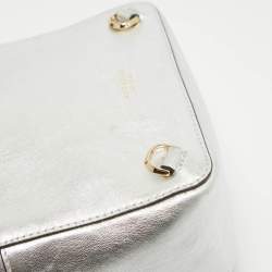 Kate Spade Silver Leather Mini Amelia Floral Convertible Backpack