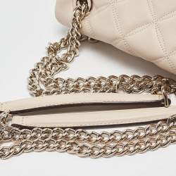 Pre Owned Kate Spade Beige Quilted Leather Natalia Crossbody Bag