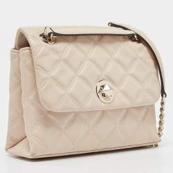 Pre Owned Kate Spade Beige Quilted Leather Natalia Crossbody Bag