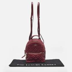 Kate Spade Burgundy Quilted Leather Mini Chelsea Backpack