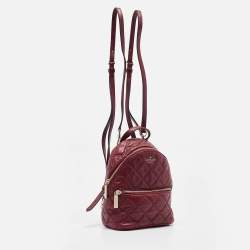 Kate Spade Burgundy Quilted Leather Mini Chelsea Backpack