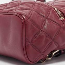 Kate Spade Burgundy Quilted Leather Mini Chelsea Backpack