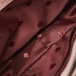 Kate Spade Burgundy Printed Coated Canvas Saddle Shoulder Bag