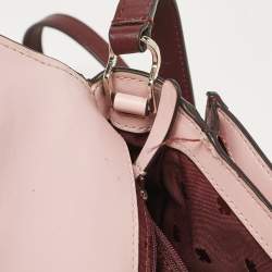 Kate Spade Burgundy Printed Coated Canvas Saddle Shoulder Bag