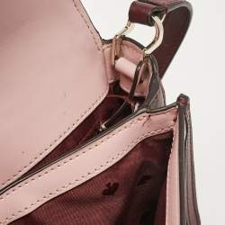 Kate Spade Burgundy Printed Coated Canvas Saddle Shoulder Bag