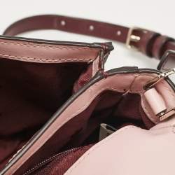 Kate Spade Burgundy Printed Coated Canvas Saddle Shoulder Bag