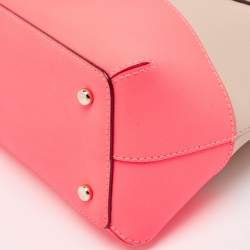 Kate Spade Beige/Neon Pink Leather Cedar Street Maise Satchel