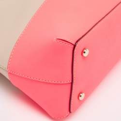 Kate Spade Beige/Neon Pink Leather Cedar Street Maise Satchel