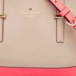 Kate Spade Beige/Neon Pink Leather Cedar Street Maise Satchel