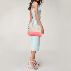 Kate Spade Beige/Neon Pink Leather Cedar Street Maise Satchel