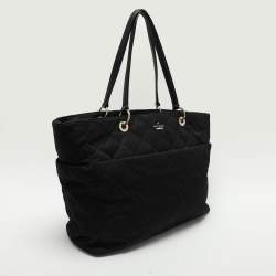 Pre Owned Kate Spade Black Quilted Nylon Tote