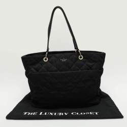 Pre Owned Kate Spade Black Quilted Nylon Tote