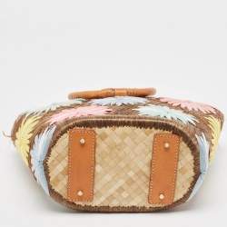 Kate Spade Multicolor Floral Straw Basket Tote