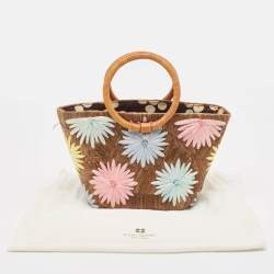 Kate Spade Multicolor Floral Straw Basket Tote