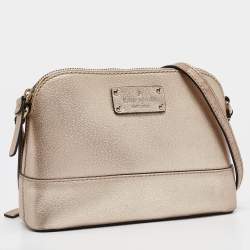 Pre Owned Kate Spade Gold Leather Wellesley Hanna Crossbody Bag