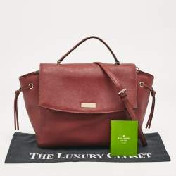 Kate Spade Maroon Leather Way Lilah Top Handle Bag